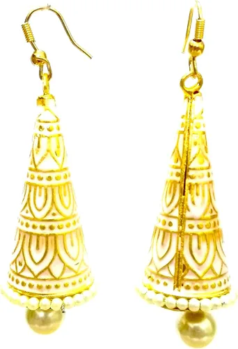 Vista 2 de DESI HAWKER Meenakari Minakari Hecho a Mano Pendiente Bali Jhumki Jhumka Joyería Drop Cuelga Largo Cono Chandelier NI-298
