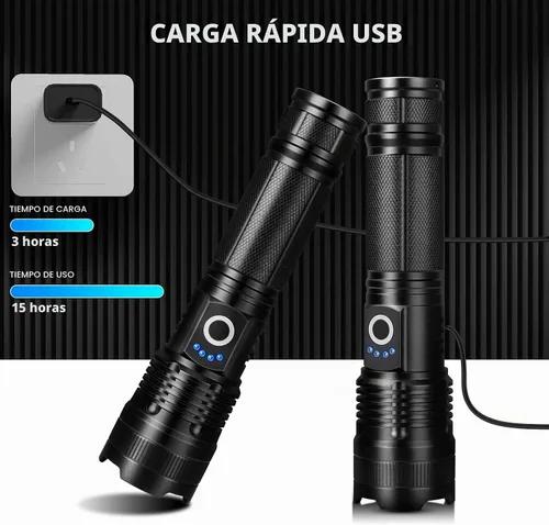 Vista 3 de Lylting Linternas Recargables Altos Lúmenes, 4 Pack 99,000 Lúmenes Linternas LED con Batería de 5000mAh, Linternas Multifuncionales Impermeables