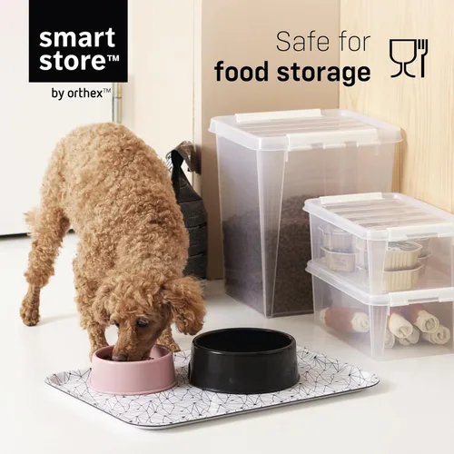 Vista 5 de SmartStore 2 cajas de almacenamiento clásicas transparentes, 2L/2.1 cuartos de galón, contenedor apilable sin BPA con tapa de bloqueo de clip