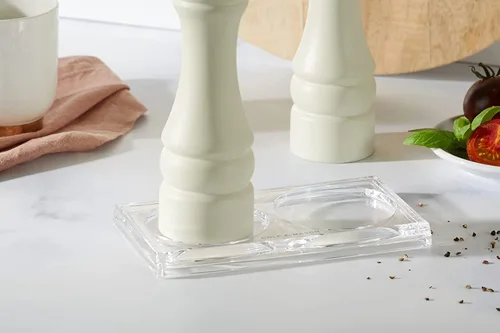 Vista 6 de Cole and Mason - Molinillo de sal y pimienta, acrílico Tray/Trivet for Spice Grinder, Kitchen Storage & Organization, Kitchen Accessories