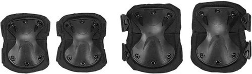 Vista 7 de Lancer Tactical Juego de almohadillas protectoras de rodilla y codo para aire libre Airsoft CS Paintball Game Ciclismo Seguridad Skateboarding Gear