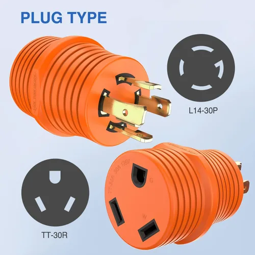 Vista 8 de Nilight Adaptador de corriente RV de 30 A a 30 A, enchufe de bloqueo de 4 clavijas, convertidor resistente de 125 voltios L14-30P a TT-30R 30 Amp