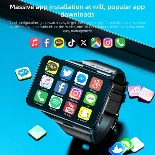Vista 6 de LOKMAT Reloj inteligente con tarjeta SIM 4G de pantalla grande de 2.88 pulgadas, reloj inteligente Android 11 con llamada telefónica, cámaras duales