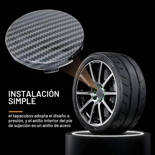 Vista 6 de Tesnaao 4 piezas tapas centrales de cubo de rueda de automóvil, decoración de modificación de cubo de rueda de 2.36 x 2.2 pulgadas, accesorios