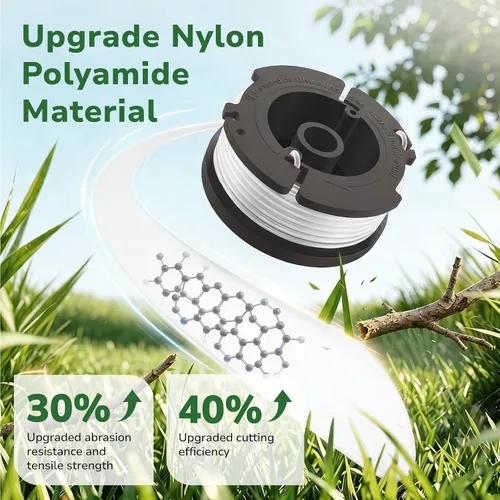 Vista 2 de GreatBuddy Paquete de 3 cuerdas AF-100 compatibles con la línea de recortadora de cuerdas Black Decker Wacker, 30 pies, 0.065 pulgadas