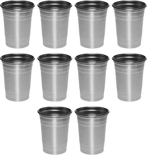 Vista 8 de Vasos de cerveza de acero inoxidable personalizados de 16 onzas, juego de 10/50/100, paquete personalizado a granel, perfecto para fiestas
