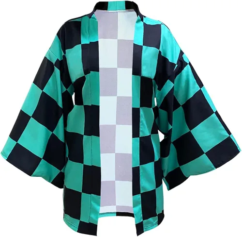 Vista 3 de TUMUSKER Kamado Tanjirou Costume Cosplay Kimono Cloak Cape Halloween Outfit for Adults Kids Children (Cloak only)