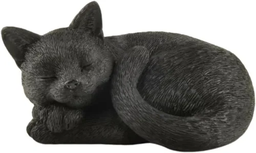 Vista 9 de JFSM INC. Mini figura pintada a mano con gato negro dormido de 3 pulgadas