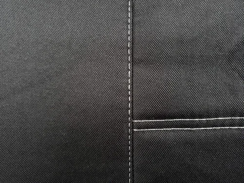 Vista 3 de Fundas de asiento de lona negra, juego completo, resistente al agua, protección interior de camión, ajuste universal, compatible con airbag
