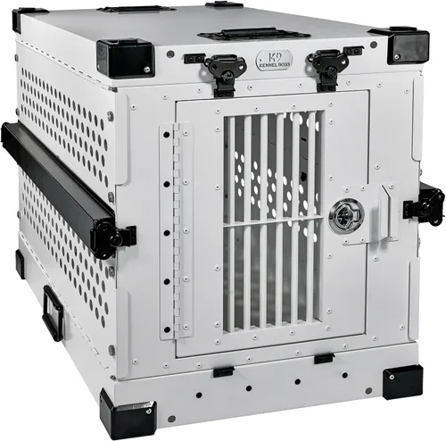 Vista 17 de K9 Kennel Boss - Jaula para Perros de Aluminio Resistente con Recubrimiento en Polvo Completamente Plegable - Pequeña (Negro)
