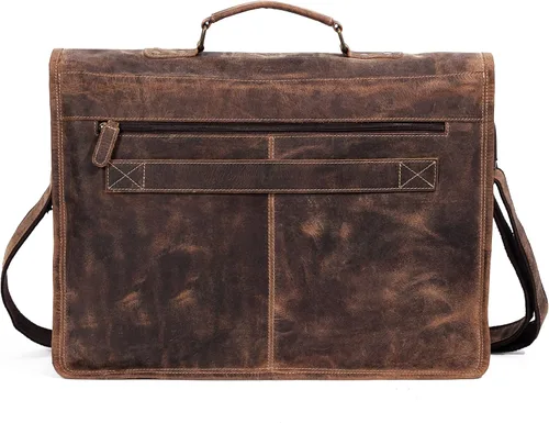 Vista 4 de Maletín de cuero 18 pulgadas portátil bolso de mensajero para hombres y mujeres mejor bolso de oficina