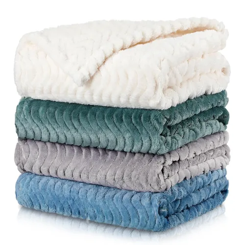 Vista 11 de Frienda Manta mullida para bebé, 4 piezas, manta mullida para niños y niñas, suave y cálida para bebés, recién nacidos, suministros de cama