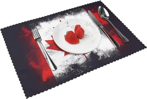 Vista 9 de Rectangular Placemats Set of 4, Heat Resistant Arizona Flag Printed Kitchen Dining Table Mats