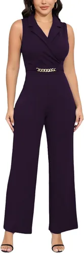 Vista 44 de DeftSharp Overol largo y elegante para mujer, sexy, para cóctel, fiesta, club, casual, para trabajo