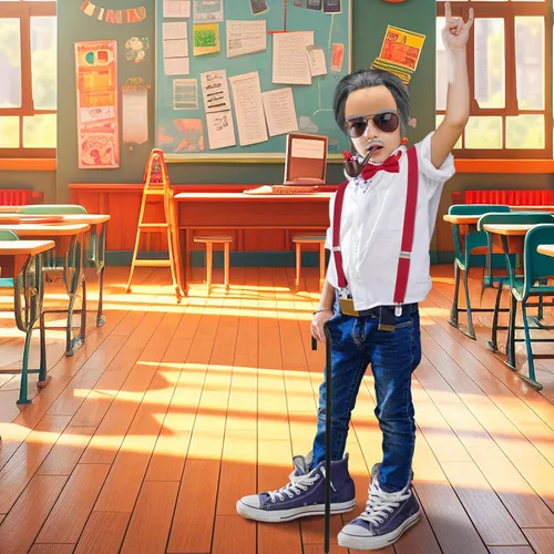 Vista 3 de Jutom Disfraz de anciano para el día 100 de escuela, 8 piezas, para niños, niños, abuelo, gafas de bastón, peluca calva, bigote y tirantes