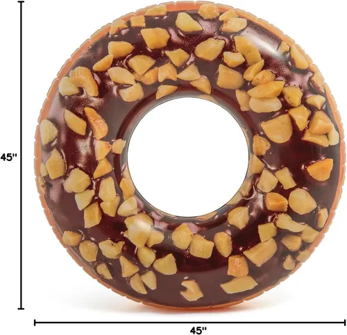 Vista 3 de Intex Nutty - Tubo inflable en forma de dona de chocolate con impresión realista, 45 pulgadas de diámetro