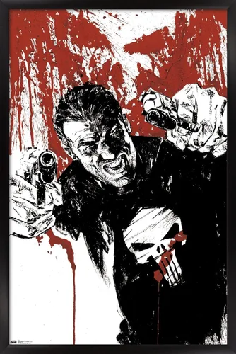 Vista 8 de Trends International Marvel Comics - Póster de pared de The Punisher - Pistols, 22.375 x 34 pulgadas, versión enmarcada de madera de granero