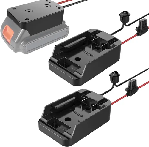 Vista 8 de Adaptador de rueda eléctrica con fusible e interruptor, adaptador de batería seguro para batería de litio de 20 V MAX, con cable de calibre 12, buen