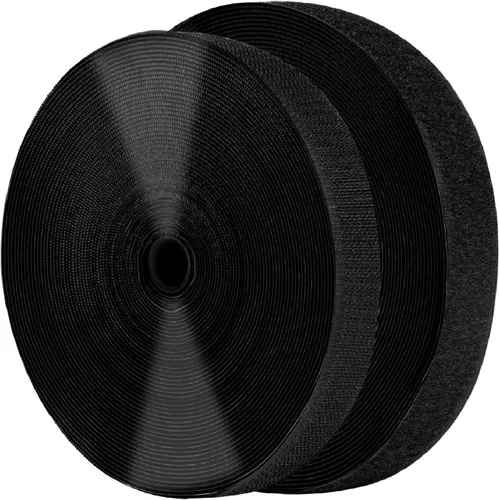 Vista 13 de Cinta de Velcro Autoadhesiva Negra de 0.75 Pulgadas x 82 Pies con Respaldo Adhesivo, Rollo de Sujeción, Tiras Autoadhesivas de Nailon de Servicio