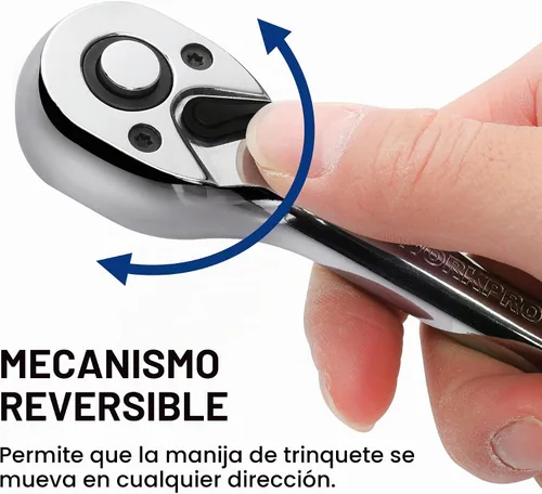 Vista 3 de WORKPRO Llave de trinquete de 1/2", reversible de 72 dientes