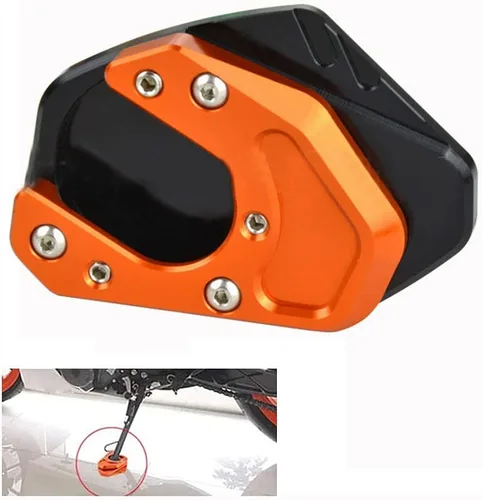 Vista 2 de Soporte CNC para motocicleta, placa para ampliar, soporte lateral de pie compatible con Duke 200 250 390 RC390 690 990 950