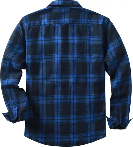 Vista 2 de JMIERR - Camisas de manga larga con botones para hombre, camisa informal de franela de algodón
