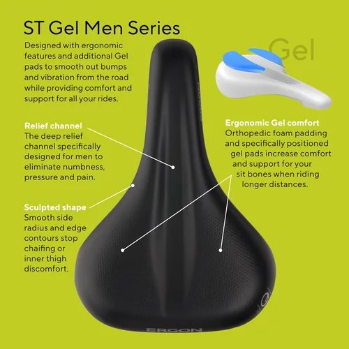 Vista 3 de Ergon Sillín de bicicleta St Gel para hombre, hombre, 440 400