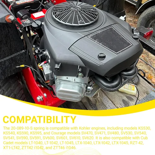 Vista 4 de DONFON 20-089-10-S - Muelles de enlace de motor para césped y jardín, compatibles con cortacéspedes Cub Cadet y motores Kohler