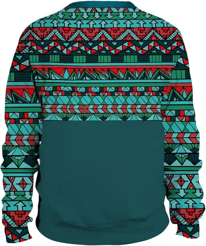 Vista 2 de Hoodies For Men V-Neck Sweater Men'S 3D Digital Printing Stand Collar 3 Button Vintage Collar