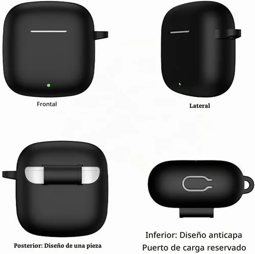 Vista 6 de USTIYA Funda para Huawei Freebuds SE 3 / Se 2 Gen Funda protectora de silicona con cubierta de llavero (negro)