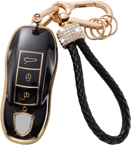 Vista 33 de Gematay - Funda para llavero Cadillac, carcasa protectora compatible con Escalade CTS SRX XT5 ATS CT6 5 botones llave remota Smart Key Protector