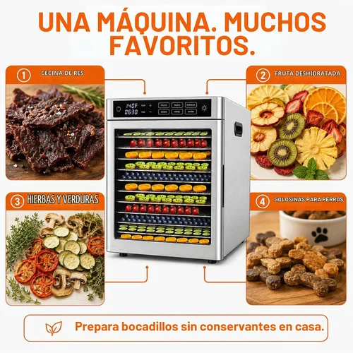 Vista 8 de Deshidratador comercial de alimentos Wutfly de 12 bandejas