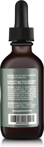 Vista 8 de Drop Vitamina D3 + K2 gotas líquidas, 1000 UI Vegan D3 de liquen, 45 mcg K2 (MK-4 y MK-7), con aceite de coco MCT orgánico, apoyo óseo e