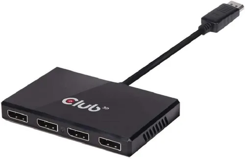 Vista 5 de Club3D CSV-6200 Multi Stream Transport (MST) DisplayPort a DisplayPort Multi Monitor Splitter - 2 puertos MST Hub - DP 1.2 a 2x DP MST Hub USB