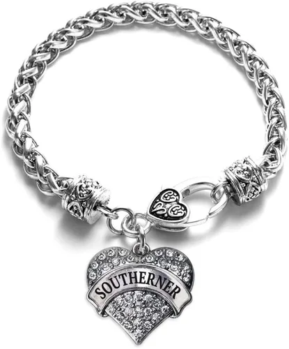 Vista 98 de Inspired Silver - Pulsera de plata con dije de corazón pavé con joyas de circonita cúbica
