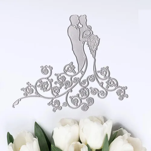 Vista 4 de ALIBBON Troqueles para el día de San Valentín para hacer tarjetas y álbumes de recortes, troqueles de corte de vestido de novia, moldes de plantilla