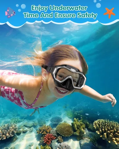 Vista 8 de WSTOO Kids Swim Goggles with Nose Cover to Prevent Water Inhaling, Anti-Fog Leak-Proof Swimming Mask for Boys Girls Age 5-12