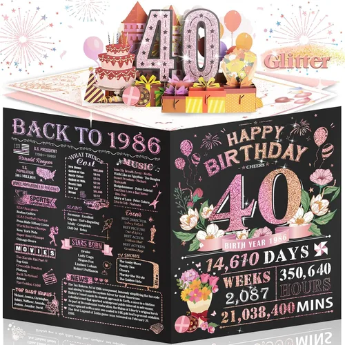 Vista 14 de Tarjeta de cumpleaños número 10 para niña, niño, nieto, nieta, hijo, hija, gigante, desplegable, “Happy 10th Year Old”, decoración, regalo de Negro