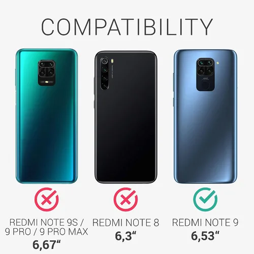 Vista 5 de kwmobile Funda compatible con Xiaomi Redmi Note 9 - Funda protectora delgada de TPU para teléfono - Acabado mate suave - Morado violeta
