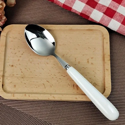 Vista 9 de MEIYAHOME 3 cucharas de cena fina de acero inoxidable 18/10 con borde redondo, cuchara de postre SUS304, 3