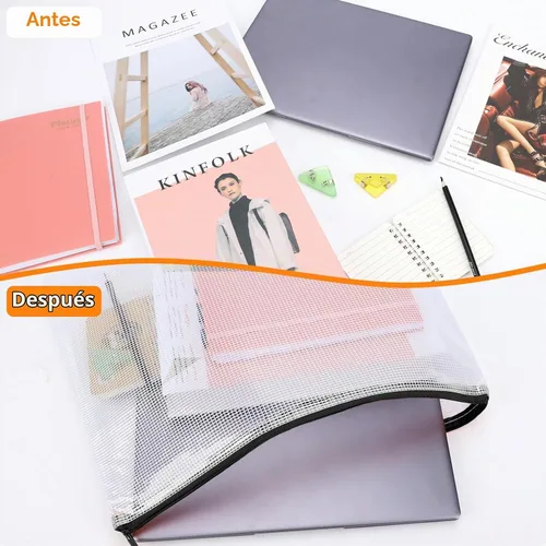 Vista 5 de YOPCDJ 20 bolsas de malla de plástico con cremallera, tamaño A3 de 17 x 12 pulgadas, bolsas de malla extra grandes, bolsas reutilizables