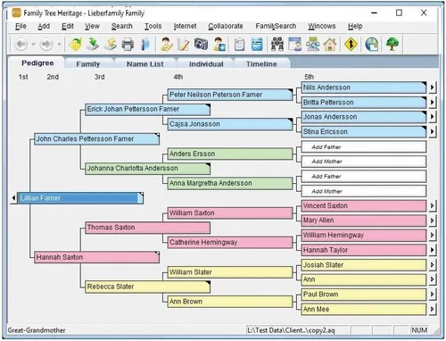 Vista 2 de Family Tree Heritage Gold 16 - Genealogy Software - Includes Free Searches to FamilySearch, the World's Largest Genealogy Database - CD/PC