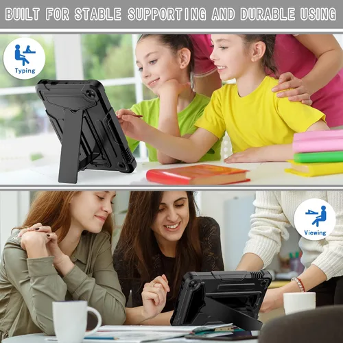 Vista 4 de EpicGadget Funda para tablet Amazon Fire 7 (12ª generación, lanzada en 2022) – Funda híbrida resistente a los impactos con soporte + 1 lápiz