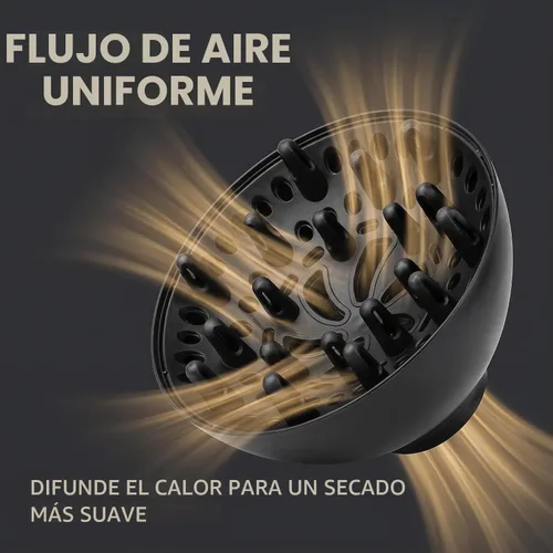 Vista 7 de Difusor de pelo, negro adaptable para secadores de pelo, difusor universal para secador de cuidado rizado, difusores y herramientas de peinado