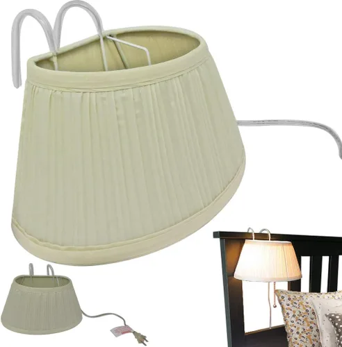 Vista 7 de Evelots Lámpara de lectura para cabecero de cama, lámpara de lectura suave para dormitorio con pantalla rectangular bronceada, 2 ganchos