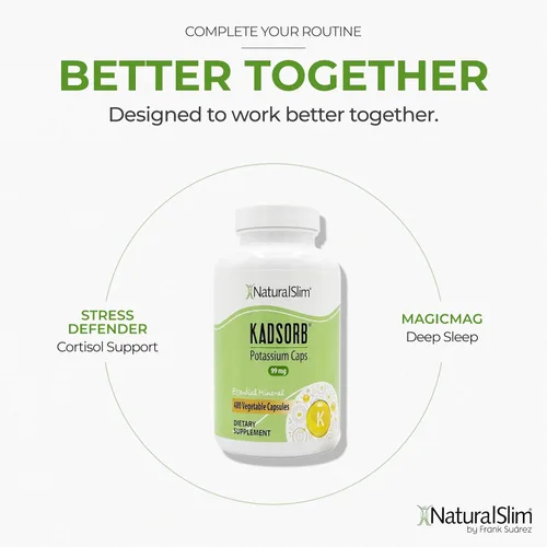 Vista 6 de Naturalslim Kadsorb - Citrato de potasio natural - Apoya el equilibrio de electrolitos y el pH normal, sin OMG y sin gluten, suplemento de potasio