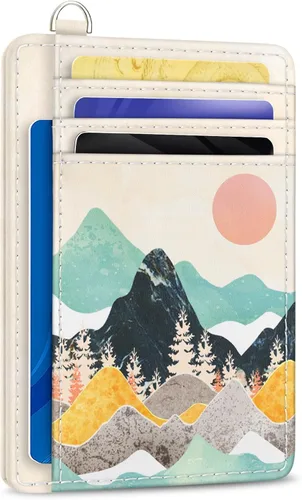 Vista 43 de Yonlevres Cartera delgada para tarjetas de crédito, cartera RFID para mujer, bolsillo frontal, soporte para tarjetas pequeñas, estuche para tarjetas