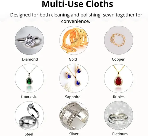 Vista 6 de Soluciones completas de limpieza de joyas para joyas finas y de moda Tarro suave, kit suave y paños de pulido Oro, plata, platino Pendientes
