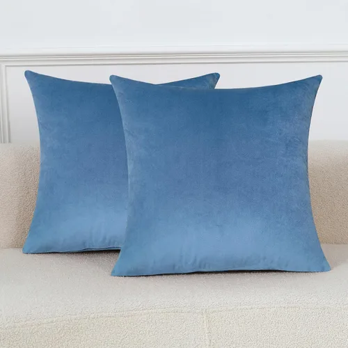 Vista 25 de mixeoo Comfy - Juego de 2 fundas de almohada decorativas de terciopelo grueso sólido y grueso, súper suaves, decoración del hogar para sofá, sala