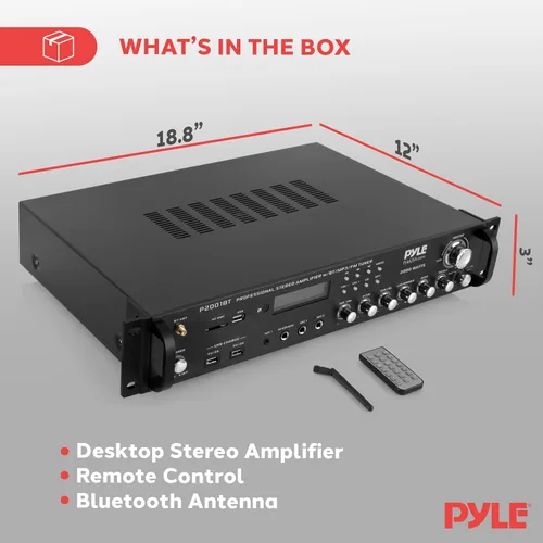 Vista 6 de PYLE Receptor de preamplificador Bluetooth multicanal – 2000 vatios audio para el hogar altavoz estéreo receptor estéreo con radio, USB